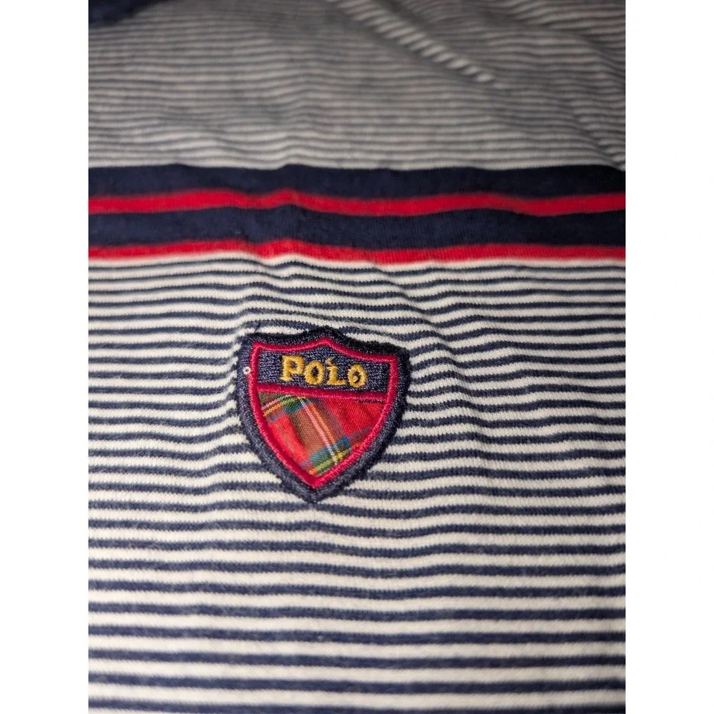 Vintage Polo Golf Ralph Lauren Striped Polo Shirt with‎ Crest Logo